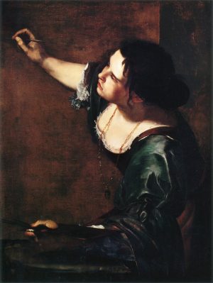 Artemisia Gentileschi, July 8, 1593. Just brilliant. Also look at the shape her arms are making.