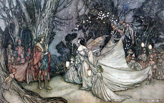 Oberon and Titania "Ill met by Moonlight" by Arthur Rackham
