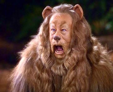 Bert Lahr as the Cowardly Lion in The Wizard of Oz