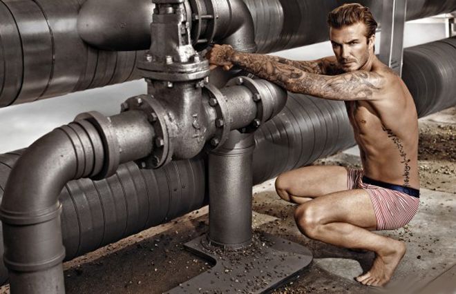 David Beckham (modelling a bathing suit)
