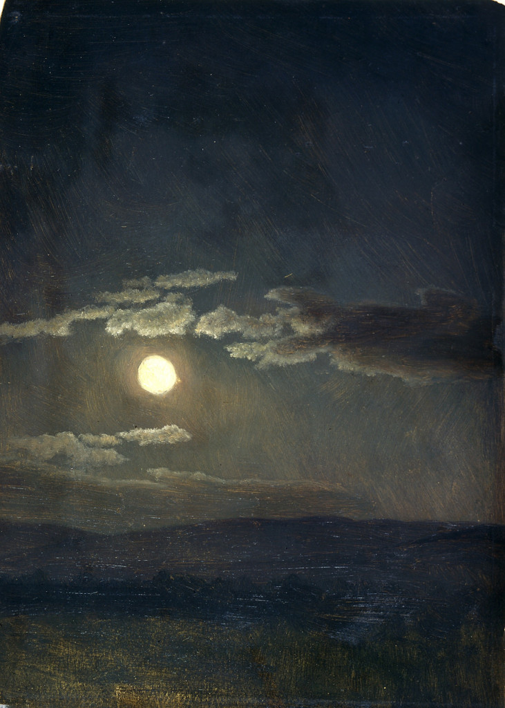 Albert Bierstadt, Cloudy Study, Moonlight