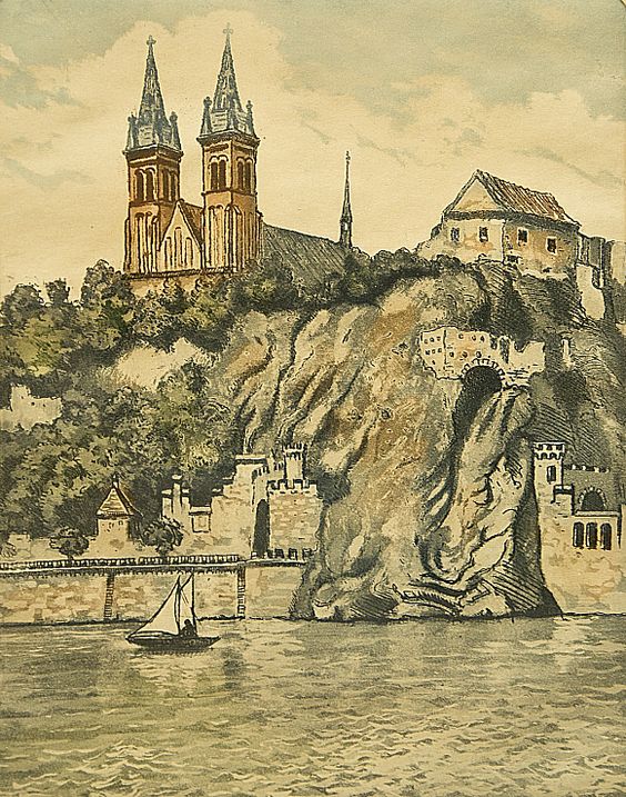 View of Vyšehrad on the Moldau by Emil Wänke