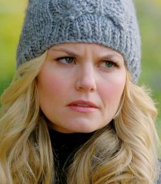 Emma Swan (Jennifer Morrison) needs to keep her head warm in those northern climes.