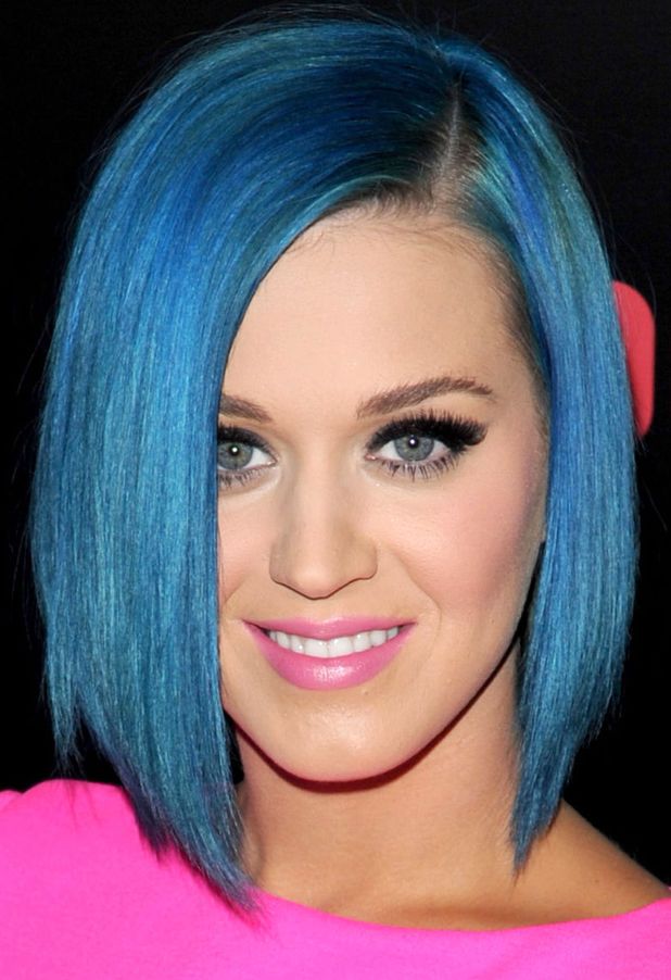 Popster Katy Perry (2012) has done blue a few times as well as lilac at least once.