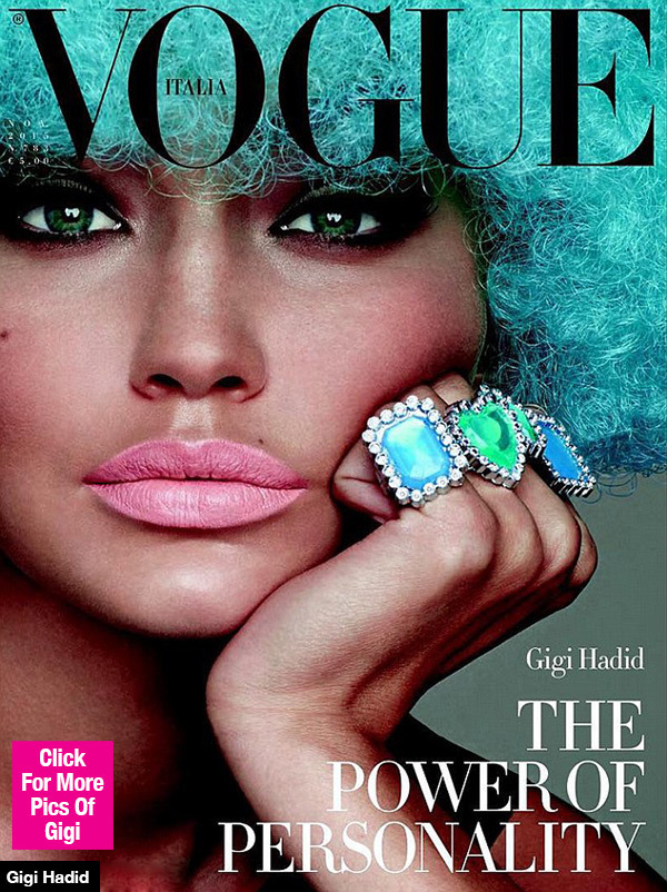 Gigi Hadid on the cover of Vogue Italia last November