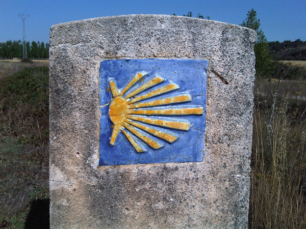 Scallop shells mark the pilgrim’s way to Santiago.