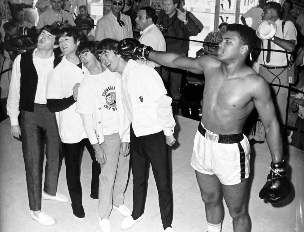 When he was still Cassius Clay with the Beatles in 1964.