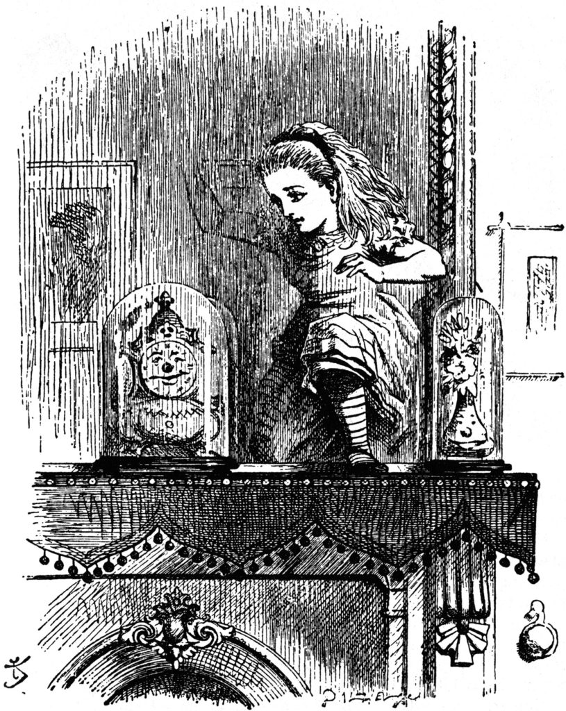 … and here Alice is in Looking Glass world, where everything is a little bit strange.