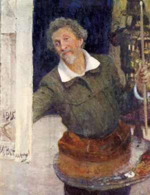 Self-portrait at work, Ilya Repin, born 5 August 1844