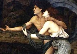 Orpheus and Eurydice by John Rodham Spencer Stanhope. They had a few regrets. From Wikimedia Commons.