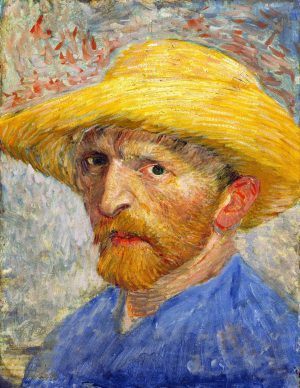 Self-portrait with Straw Hat by Vincent Van Gogh born 30 March 1853