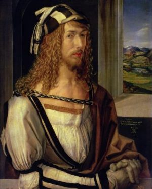 Self-portrait with gloves by Albrecht Durer, born 21 May 1471 