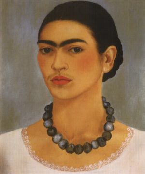 Self-portrait with necklace (1933), Frida Kahlo, born 6 July 1907