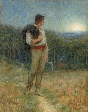 Harvest Moon, 'globed in mellow splendour', 1879 -- Helen Allingham