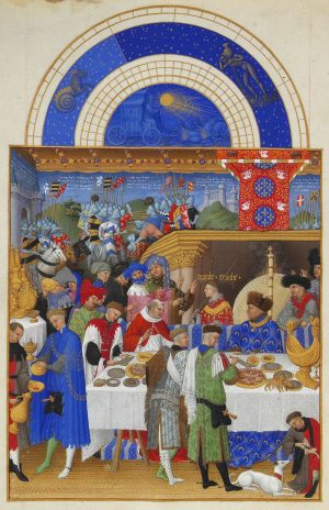 January from the Tres Riches Heures de Duc de Berry by the Limbourg brothers.