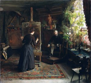 Bertha Wegmann Painting a Portrait. Jeanna Bauck.