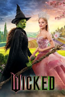Cynthia Erivo as Elphaba and Ariana Grande as Galinda in Wicked.