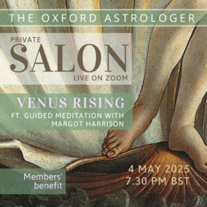 Salon invitation featuring a detail from Botticelli's Birth of Venus.