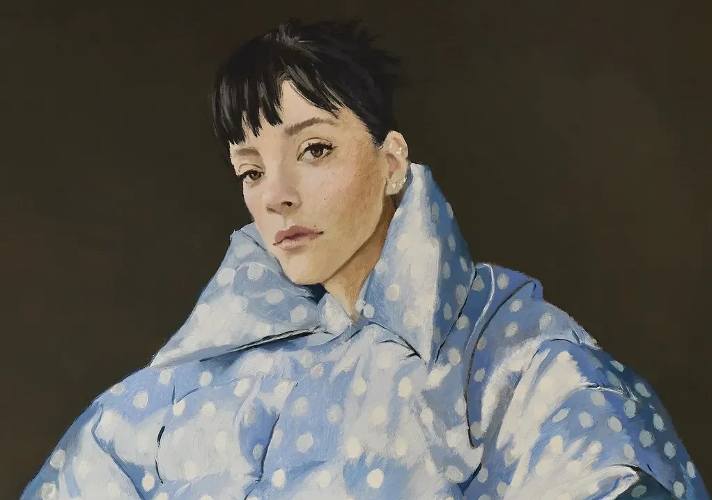 Portrait of Lily Allen cover art from West End Girl. Art by Nieves González