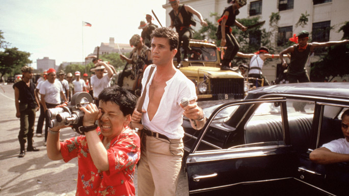 Mel Gibson and Linda Hunt star in The Year of Living Dangerously, set in Indonesia in the mid-60s.