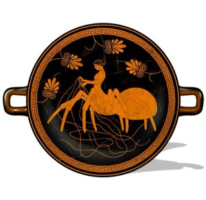 Arachne on red ware